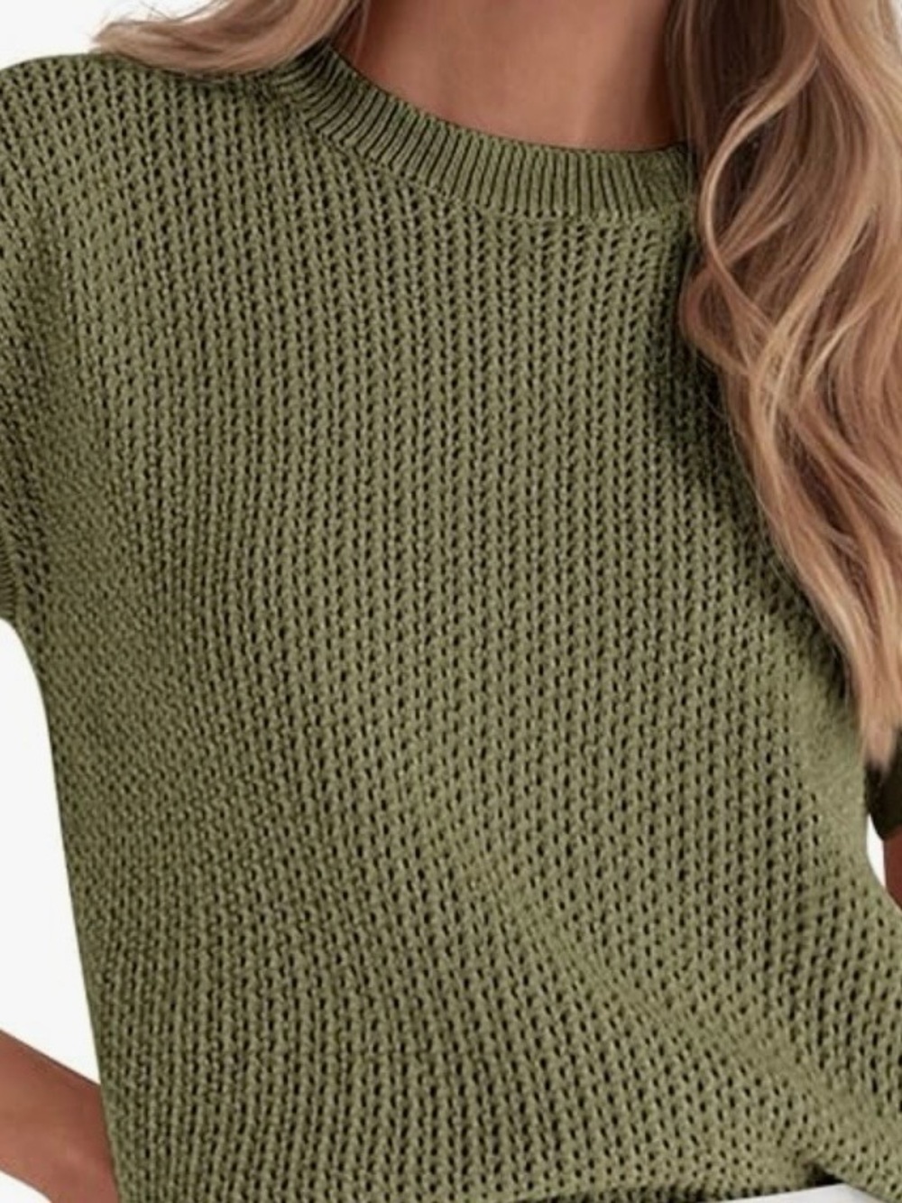 Sweater Vest Business Casual Crochet Tops Cap Sleeve